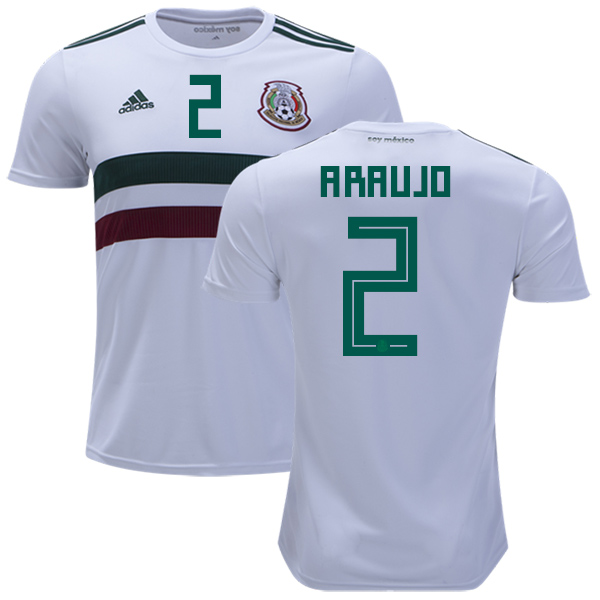 Mexico #2 Araujo Away Kid Soccer Country Jersey